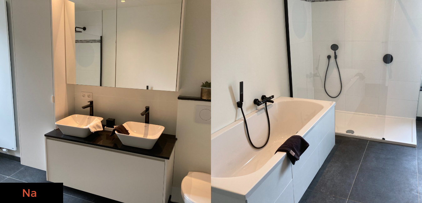 voor en na renovatieproject badkamer